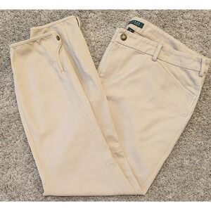 LAUREN Ralph Lauren Ladies SIZE 16 Khaki Twill Pant Snap Ankle Equestrian Style
